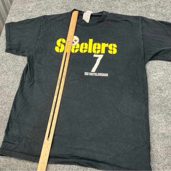 Vintage NFL Ben Roethlisberger Steelers T-Shirt Men’s Size Large Black Y2K - Picture 6 of 9